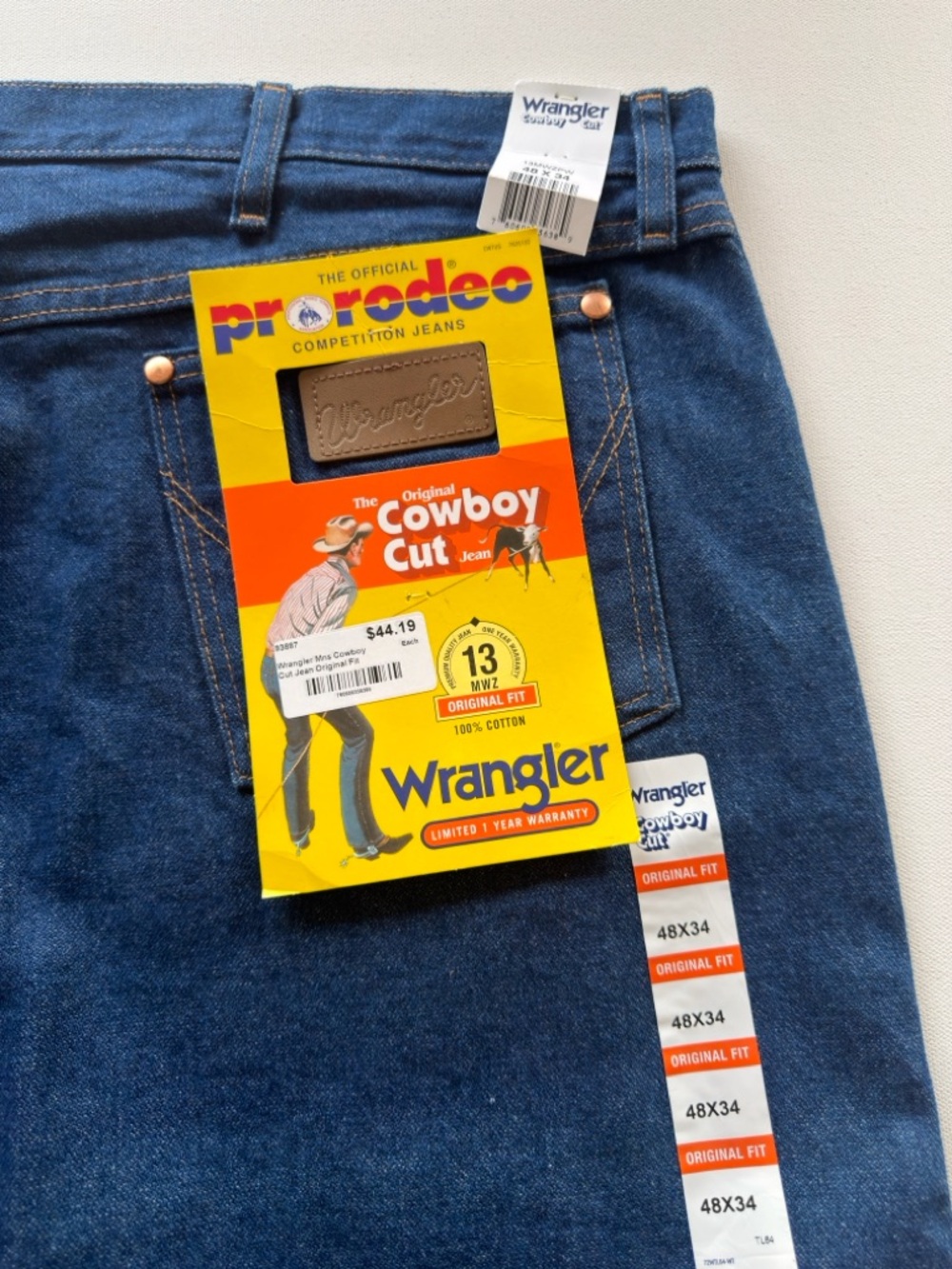NWT Wrangler Rugged Wear Relaxed Fit Jean Men's SIZE 48 X 34 BIG & TALL (KB4)